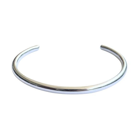 Taxco Jewelry - 1960s Taxco Silver .925 Mid-century Modernist Hollow Tube Choker Necklace 14”